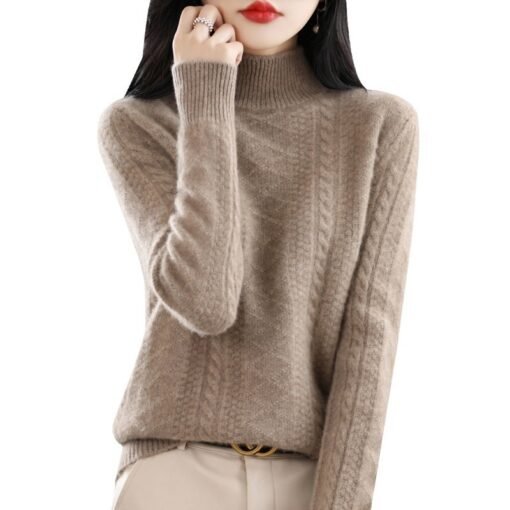 Vapetix S 90-100 pounds-XXL 135-155 pounds  Seven-pin Thickened Half-turtleneck Wool Sweater Women's Autumn and Winter New Skin-friendly Warm W - 图片 4