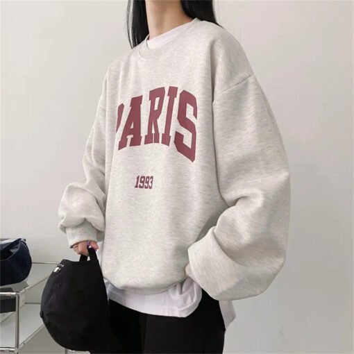 Shirt Fleece Printed Long-sleeved Letter Sweater - Image 9