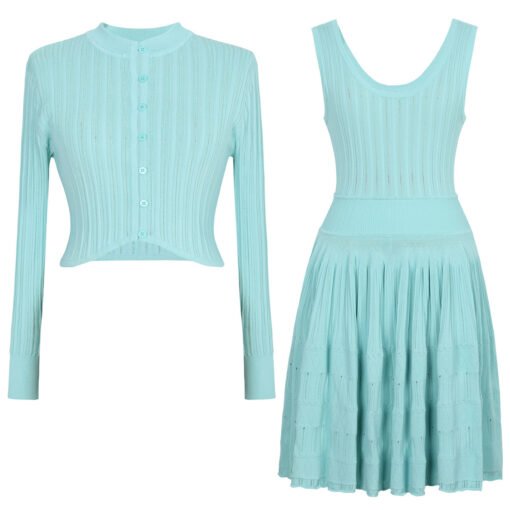 Vapetix S-XL  2025 Summer New Sleeveless Camisole dress Short High Quality Knitted Cardigan Top - 图片 4