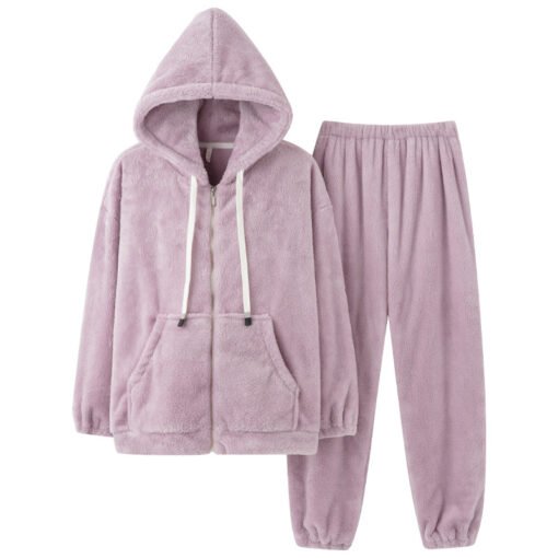 Vapetix M 【 Soft and fluffy Noble Consort velvet 】-  [soft velvet] autumn and winter couple pajamas women coral velvet padded men's flannel home clothes - Image 5