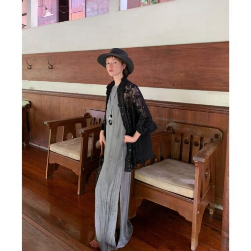 Vapetix S-L  UNITY MODE New Chinese Tie-Dye Sleeveless dress Women's Summer Textured Loose Slimming Long Skirt - Image 4