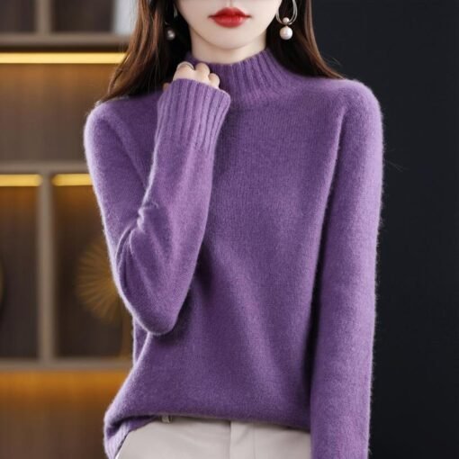 Vapetix S-XXL  First-line clothing thickened pure wool sweater women's base autumn and winter new semi-high collar - 图片 6