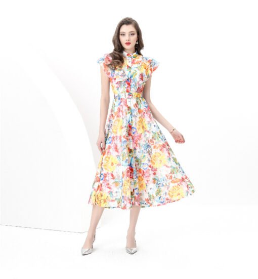 Vapetix S-2XL  Europe and the United States cross-border export women's 2025 new vintage lace stand collar waist s - 图片 7