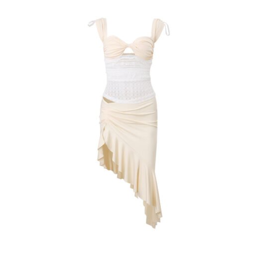 Pleated Tank-top Elegant Ruffle Skirt - Obrázek 5
