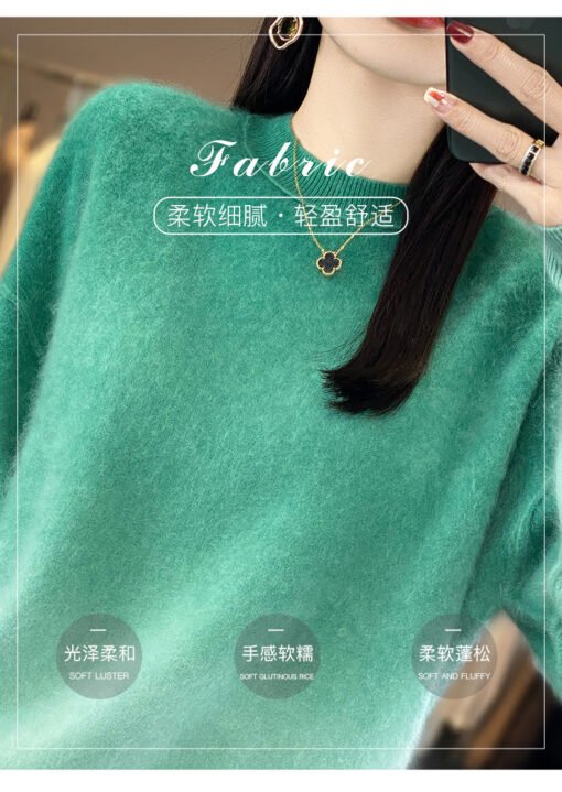 Vapetix S-XL  Autumn and Winter New 100 Pure Cashmere Round Neck Women's Gradual Color-Changing Velvet Design Sen - Image 4