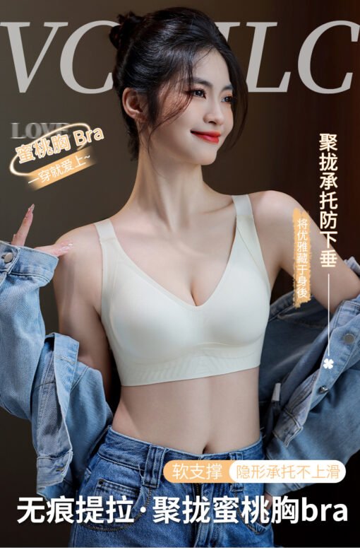 Vapetix M [32/70, 34/75ABC under 105 pounds]-XXL [135-160 pounds 40/90ABC]  Traceless Soft Support Fixed Cup Comfortable Lace-up Anti-sagging No-steel Ring Underwear Back-up S - 图片 4