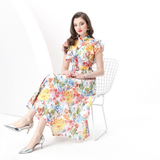 Vapetix S-2XL  Europe and the United States cross-border export women's 2025 new vintage lace stand collar waist s - 图片 8