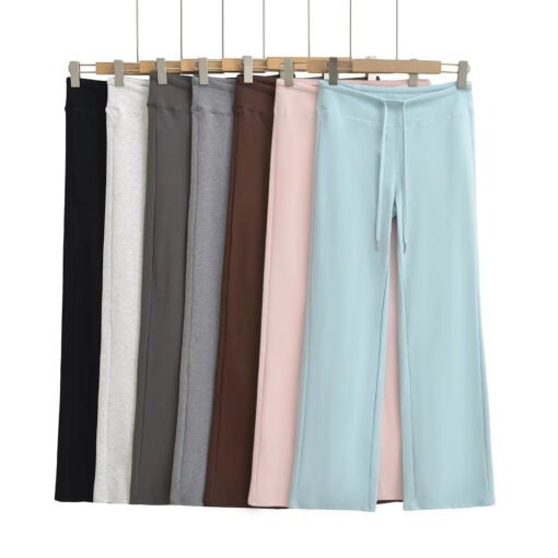Vapetix S-L  American Style Spice Girl Knitted Dipped Straight Wide Leg Pants Women's Spring and Autumn Low Wais - 图片 7
