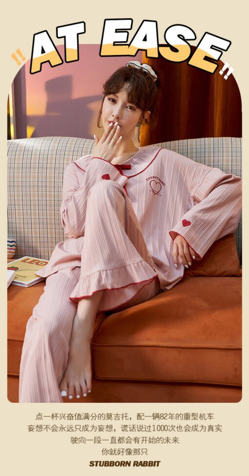 Vapetix M-XXL  Pajamas Women's Spring and Autumn Long Sleeve Cotton suit 2023 New Student Ins Style Autumn and Win - 图片 7