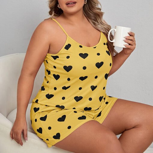 Vapetix 1XL-5XL  European and American Cross-border temu plus size Sexy Sling Sling suit Enlarge Fat Woman Pajamas W - 图片 5
