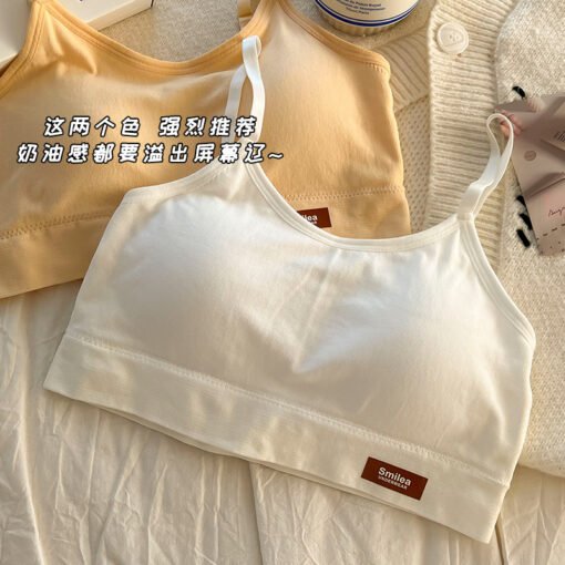 Vapetix Average size [80-125 pounds]-Average size [80-125 pounds]  Girls' Underwear Developmental Student Sports Vest No Steel Ring Beautiful Back Tube Top Fixed One- - 图片 5