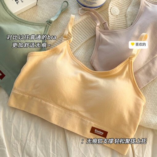 Vapetix Average size [80-125 pounds]-Average size [80-125 pounds]  Girls' Underwear Developmental Student Sports Vest No Steel Ring Beautiful Back Tube Top Fixed One- - 图片 6