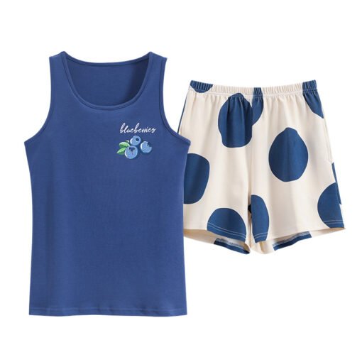 Vapetix M-XXL  Pure Cotton Padded Pajamas with Chest Pad Women's Summer Vest Sleeveless Thin Casual plus size suit - 图片 6