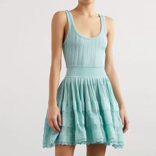 Vapetix S-XL  2025 Summer New Sleeveless Camisole dress Short High Quality Knitted Cardigan Top - 图片 7