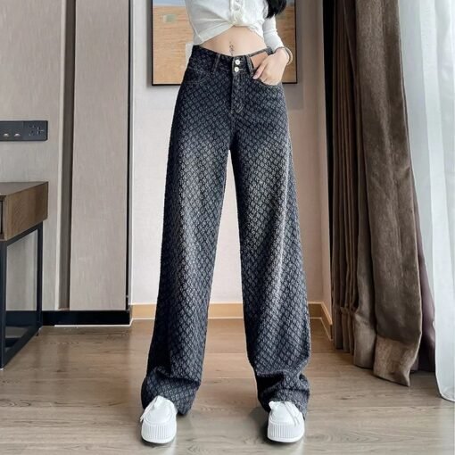 Vapetix 26 [80-90 pounds]-34 [160-170 pounds]  New Wide Leg Jeans Women's 2025 Spring and Autumn plus size High Waist Casual Loose Wide Leg Straig - 图片 7