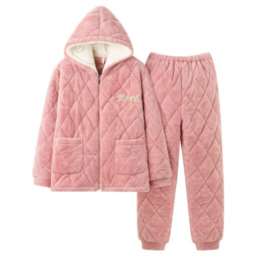 Vapetix M [Three layer thick warm coat]-  [Cotton Warm Clothes] Winter Couple Pajamas Three-Layer Cotton-Padded Coral Velvet Thickened Warm C - 图片 7
