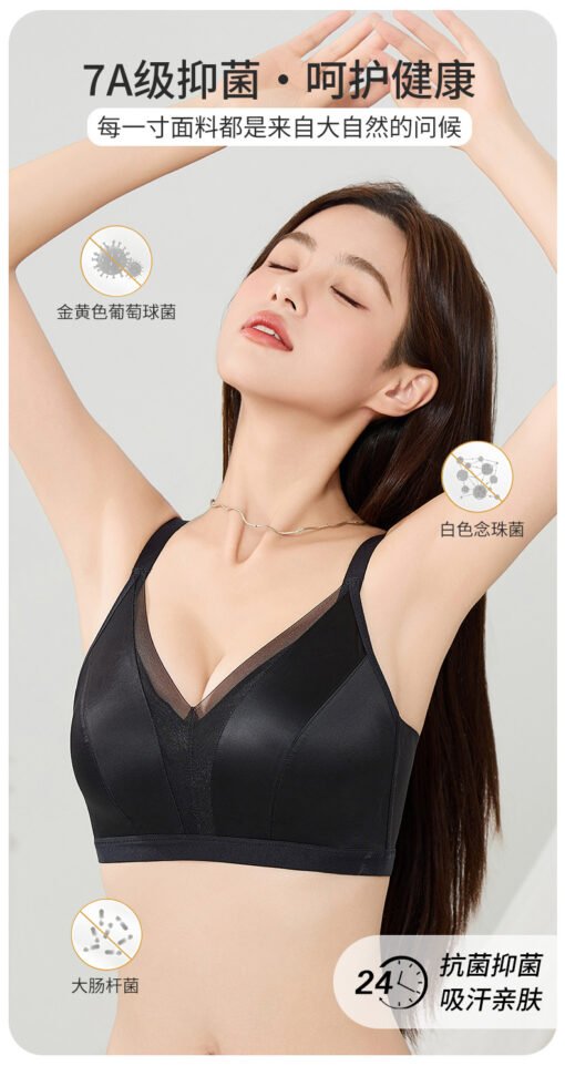 Vapetix M size 34/75ABC cup-2XL size 40/90ABC cup  Thin Cup Sexy French Bra Silk Satin Traceless Small Chest Push-up Comfortable Lace-up Anti-sagging - Image 8
