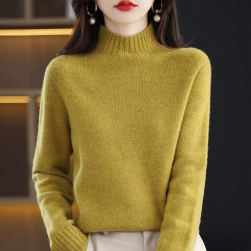 Vapetix S-XXL  First-line clothing thickened pure wool sweater women's base autumn and winter new semi-high collar - 图片 8