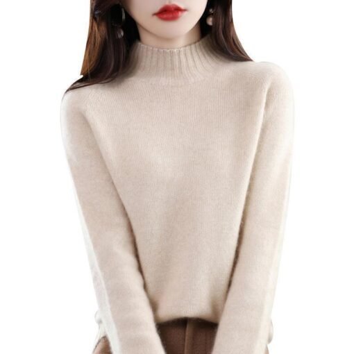 Vapetix S-XXL  First-line clothing thickened pure wool sweater women's base autumn and winter new semi-high collar - 图片 9