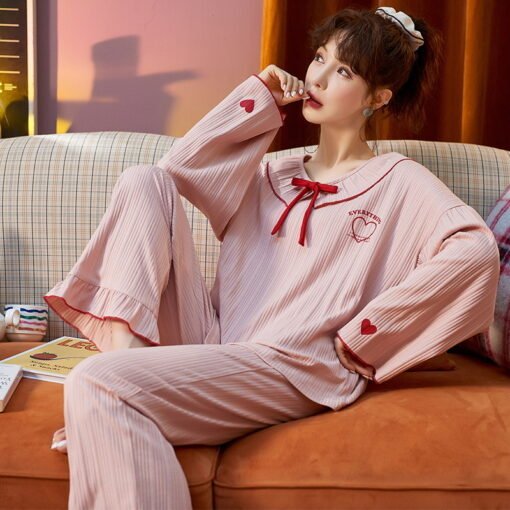 Vapetix M-XXL  Pajamas Women's Spring and Autumn Long Sleeve Cotton suit 2023 New Student Ins Style Autumn and Win - 图片 8