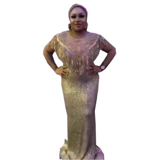 Vapetix L-XXL  Cross-border supply of 2021 sequins tassel mop dress pullover beaded sexy hip elegant evening dress - 图片 7