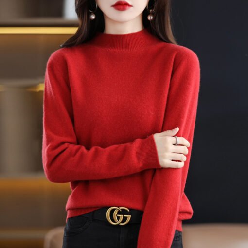 Vapetix Within S 95-XXL 135-150  Seamless One-piece Half-turtleneck Women's Andy Velvet Sweater Autumn and Winter New Classic Solid - 图片 6