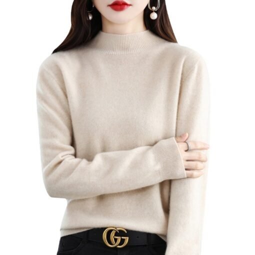 Vapetix Within S 95-XXL 135-150  Seamless One-piece Half-turtleneck Women's Andy Velvet Sweater Autumn and Winter New Classic Solid - 图片 7