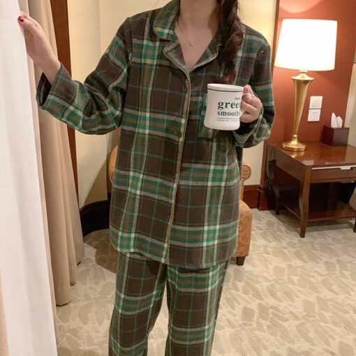 Vapetix S-XXL  South Korea Ins Women's Autumn and Winter New Korean Version Couple's Thickened Plaid Loose Two-Wea - Image 7