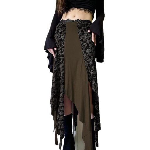 Vapetix S-L  American Style Retro Floral Skirt European and American Ins Style Mori Style Travel Vacation Elegan - Image 7