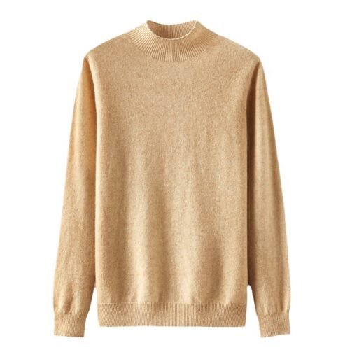 Vapetix S-2XL  Seamless One-piece Flat Half-turtleneck Women's Cashmere Base Shirt Classic Solid Color Knitted Pul - 图片 8