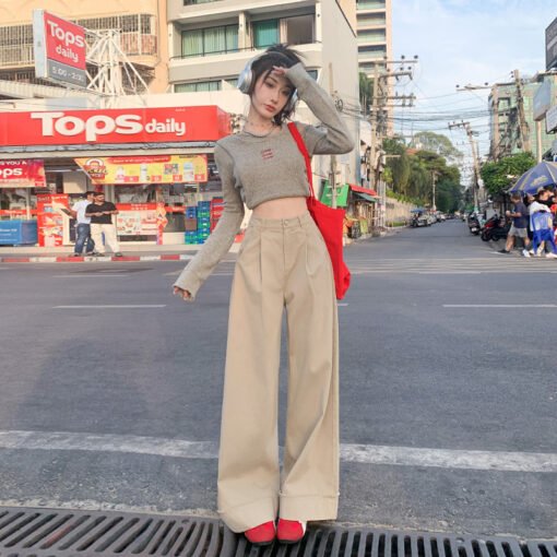 Micro Elastic Super Soft Texture Wide-legged Versatile Casual Pants