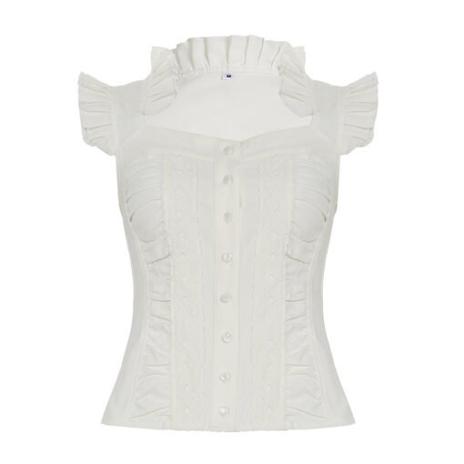 Vapetix S-L  Square Collar Small Flying Sleeve Pastoral Style Vest Women's Outer Wear European ns Style Fashion - 图片 6