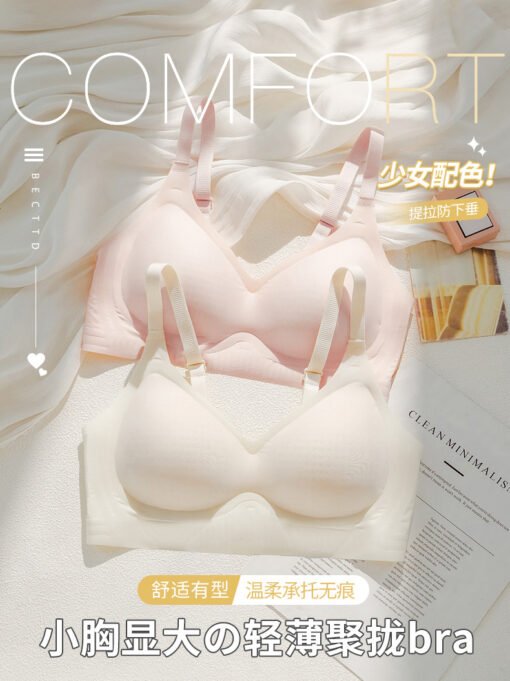 Vapetix M size [Recommended 80-100 kg 34/75BC]-3XL size [Recommended 160-180 kg 42/95BC]  Traceless Small Chest Gathering Breathable Sleep Sports Rings-Free Naked Underwear Women's Fixed Cu - Image 8