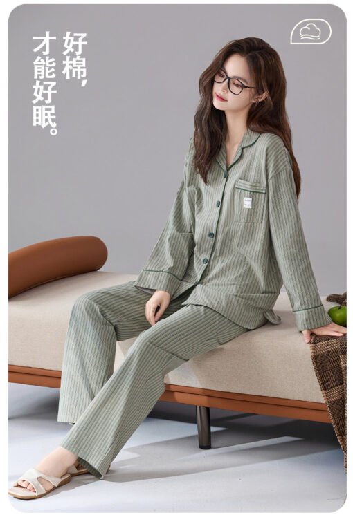 Vapetix M-XXL  7A Antibacterial Class A Pajamas Women's Super Soft Pure Cotton Casual Spring and Autumn Printed Lo - 图片 8