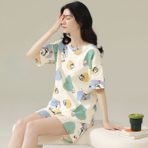 Vapetix M-XXL  Summer pajamas women sweet cute short sleeve shorts cotton suit women summer little ladies plus siz - 图片 8