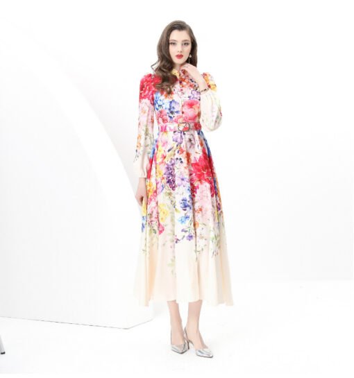 Vapetix S-2XL  Europe and the United States Amazon cross-border women's holiday style retro stand collar single-br - 图片 5