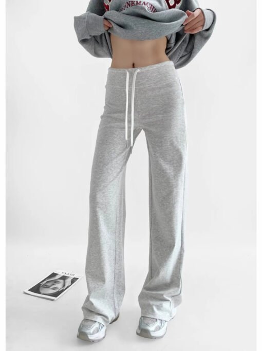 Vapetix S-L  American Style Spice Girl Knitted Dipped Straight Wide Leg Pants Women's Spring and Autumn Low Wais - 图片 9