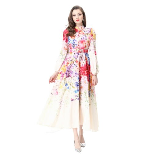 Vapetix S-2XL  Europe and the United States Amazon cross-border women's holiday style retro stand collar single-br - 图片 7