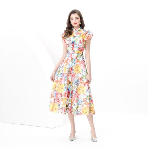 Vapetix S-2XL  Europe and the United States cross-border export women's 2025 new vintage lace stand collar waist s - 图片 9