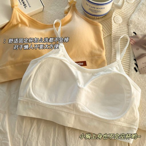 Vapetix Average size [80-125 pounds]-Average size [80-125 pounds]  Girls' Underwear Developmental Student Sports Vest No Steel Ring Beautiful Back Tube Top Fixed One- - 图片 8