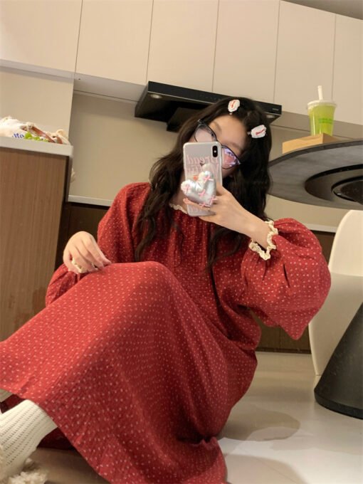 Vapetix One size fits all-One size fits all  South Korea ins Women's Spring and Autumn New Korean Version Gentle and Withered Feeling Lazy Flora - Image 6