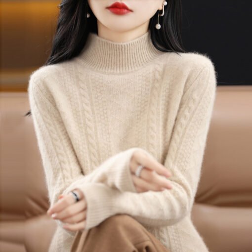 Vapetix S 90-100 pounds-XXL 135-155 pounds  Seven-pin Thickened Half-turtleneck Wool Sweater Women's Autumn and Winter New Skin-friendly Warm W - 图片 8