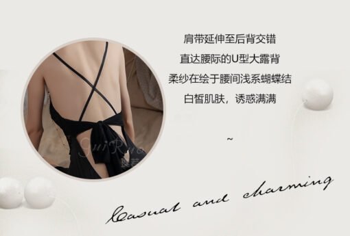 Vapetix M-  Guiruo plus size Light Luxury Ice Silk Underwear Sexy and Hot Hollow Chest Pad Nightdress Robe Home - Image 9