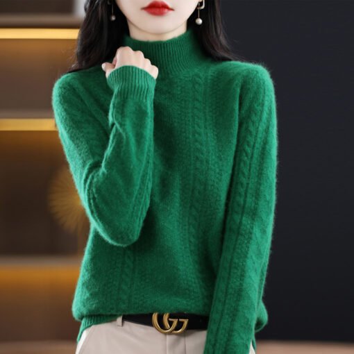 Vapetix S 90-100 pounds-XXL 135-155 pounds  Seven-pin Thickened Half-turtleneck Wool Sweater Women's Autumn and Winter New Skin-friendly Warm W - 图片 9