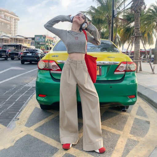 Micro Elastic Super Soft Texture Wide-legged Versatile Casual Pants - Image 3