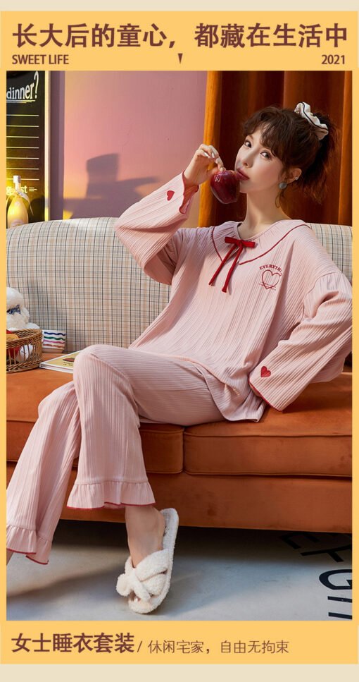 Vapetix M-XXL  Pajamas Women's Spring and Autumn Long Sleeve Cotton suit 2023 New Student Ins Style Autumn and Win - 图片 9