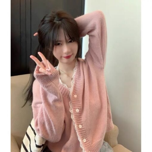 Autumn Short Sweater Women's Design Sense Lace Cardigan Coat - Image 2