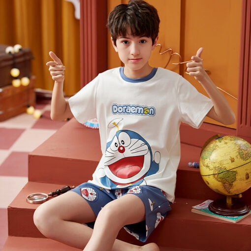 Vapetix 8 yards-14 yards  Cotton Children's Pajamas Summer Short-sleeved Shorts Pullover Cartoon Home Clothes suit - 图片 5