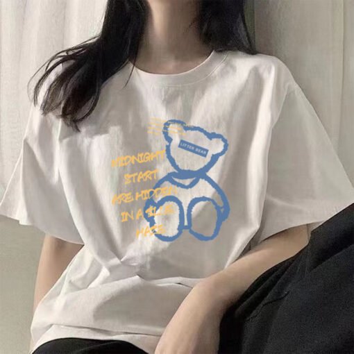 Vapetix M-2XL  Women's Short-sleeved Summer Korean-style New Niche oversize Printed Top T-shirt Cotton Loose Ins - 图片 2