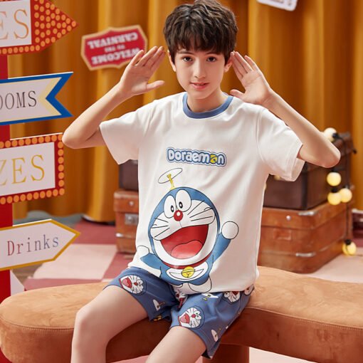 Vapetix 8 yards-14 yards  Cotton Children's Pajamas Summer Short-sleeved Shorts Pullover Cartoon Home Clothes suit - 图片 2